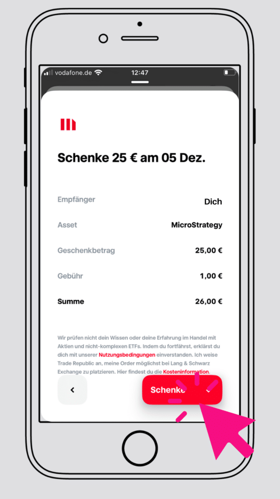 Wealthman senden 10 - Mit Wealthman Aktien verschenken. Ganz easy in 10 Klicks! - Börse in Pink